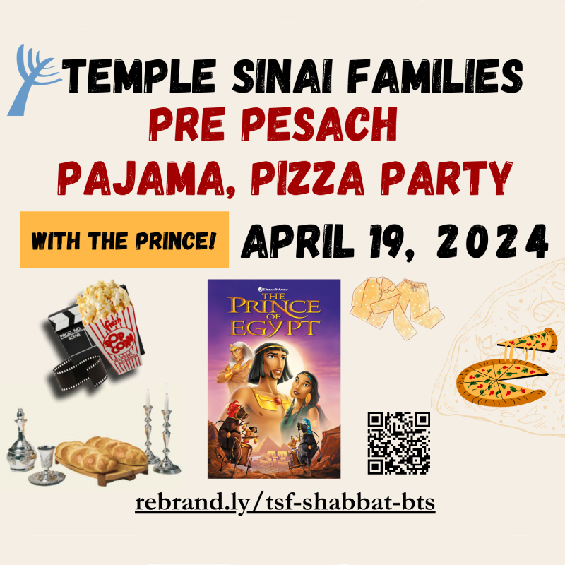 Temple Sinai Families Pre Pesach Pajama Pizza Party